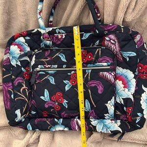 Vera Bradley Navy Floral Quilted Travel Bag